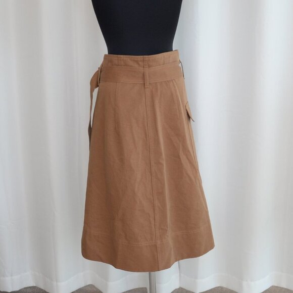 Norse Projects Josie Organic Cotton Twill Asymmetric Midi Skirt Sz 4 - Picture 3 of 10